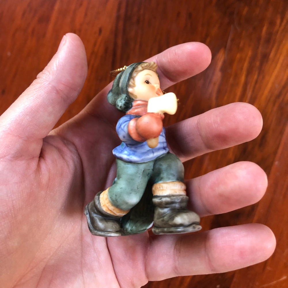 Hummel Christmas ornament boy carrying Christmas tree 1997